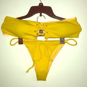 New Zaful Ribbed Cheeky Bikini Set